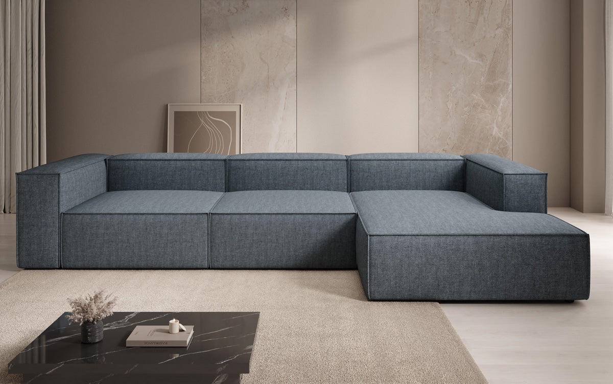 Canapé d’angle design Lesley aspect lin