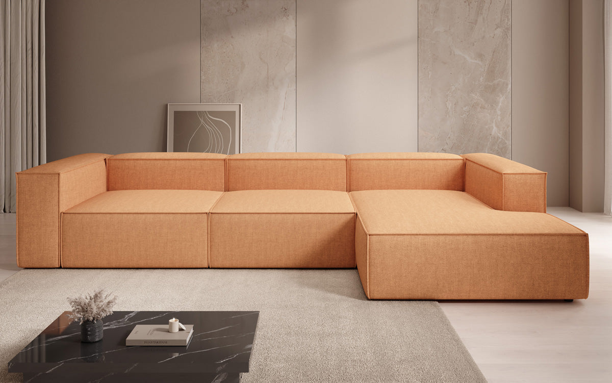 Canapé d’angle design Lesley aspect lin