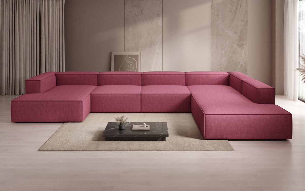Designer-Sofa Lesley U XXL a Lengen-Optik