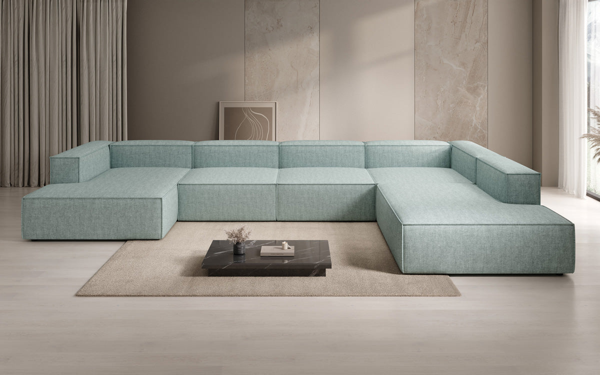 Designer-Sofa Lesley U XXL a Lengen-Optik