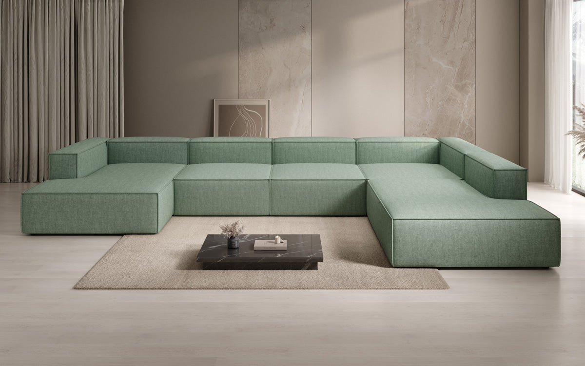 Designer-Sofa Lesley U XXL a Lengen-Optik
