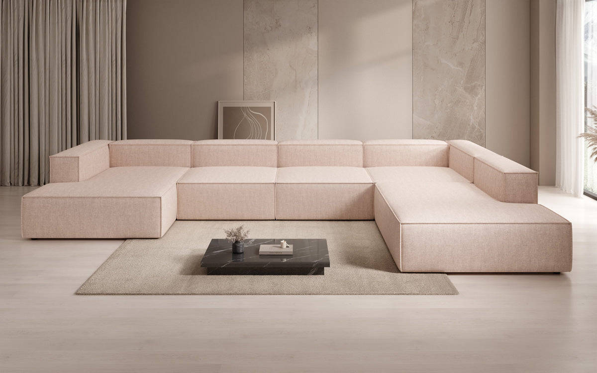 Designer-Sofa Lesley U XXL a Lengen-Optik