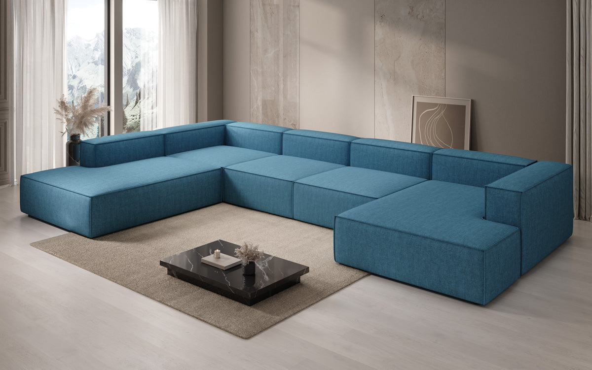 Designer-Sofa Lesley U XXL a Lengen-Optik