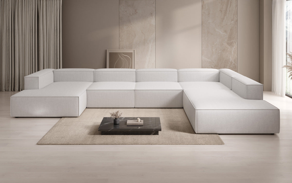 Designer-Sofa Lesley U XXL a Lengen-Optik