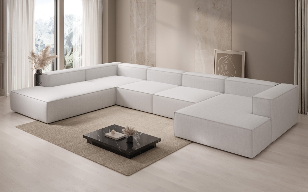 Designer-Sofa Lesley U XXL a Lengen-Optik