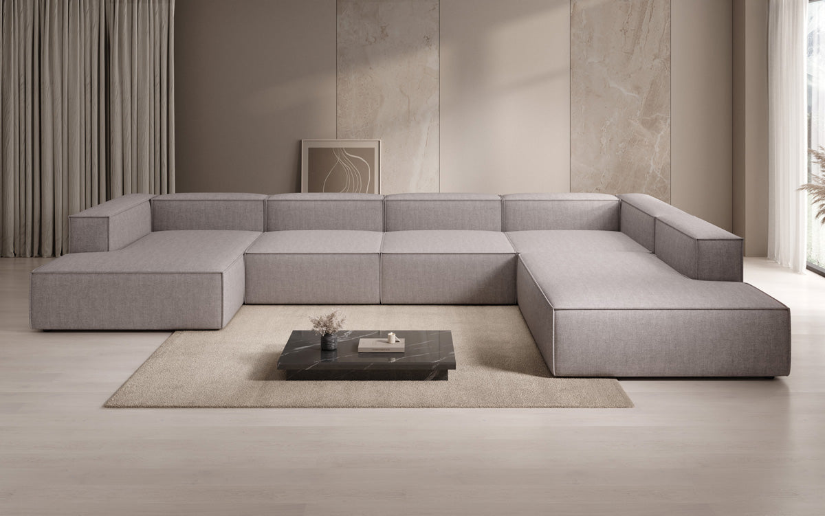 Designer-Sofa Lesley U XXL a Lengen-Optik