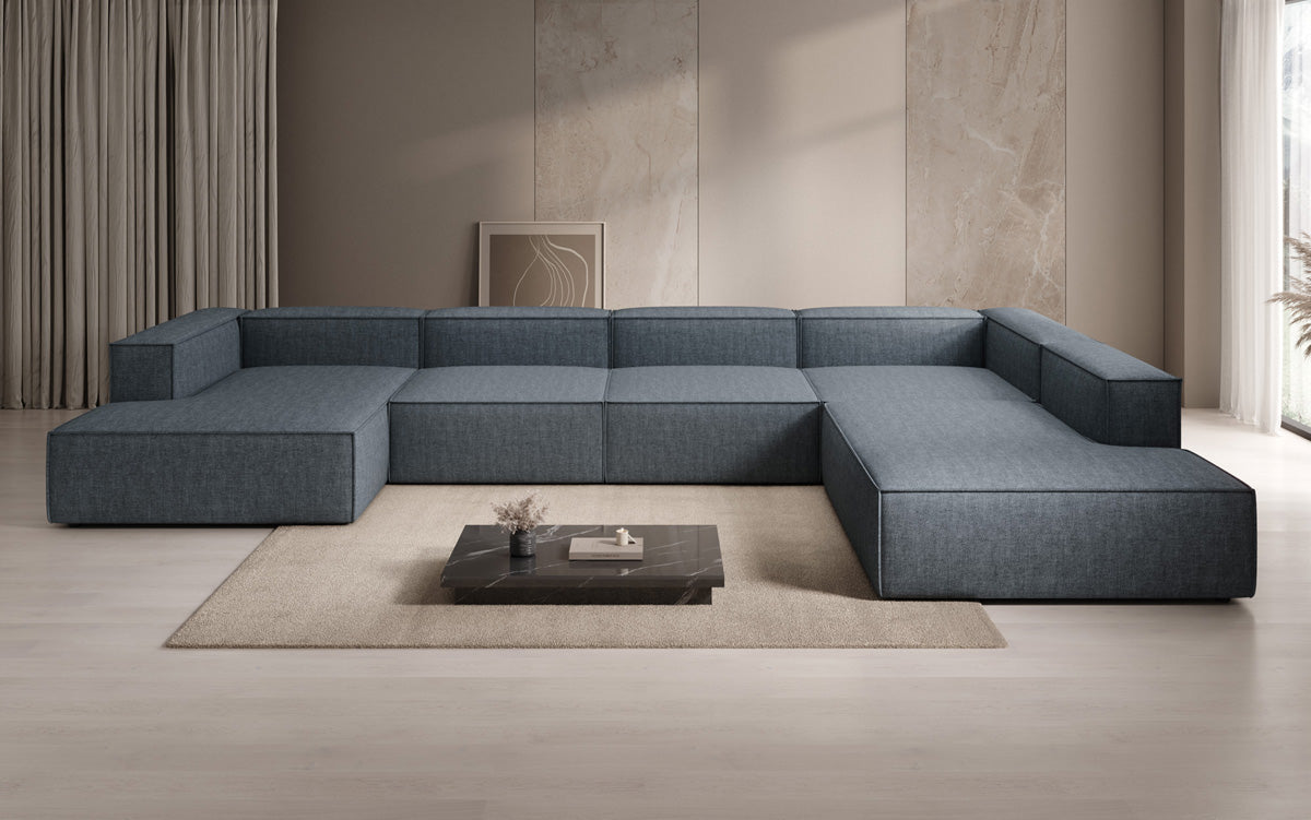 Designer-Sofa Lesley U XXL a Lengen-Optik
