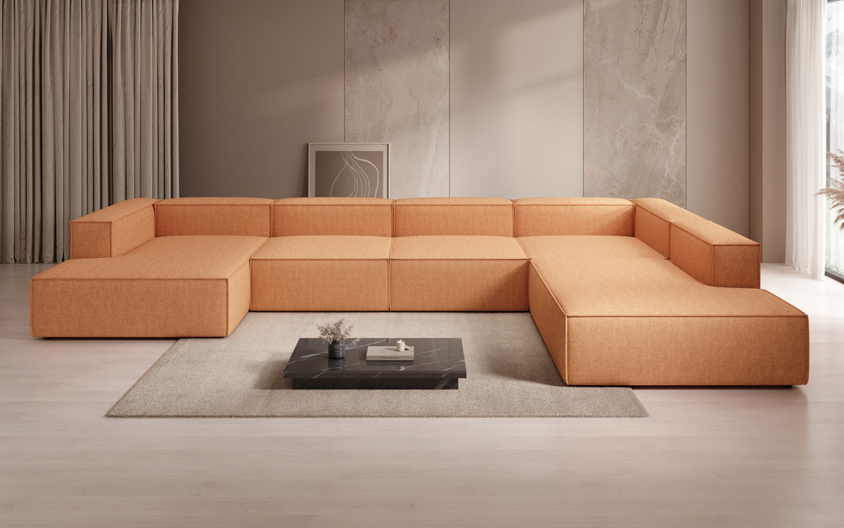 Designer-Sofa Lesley U XXL a Lengen-Optik