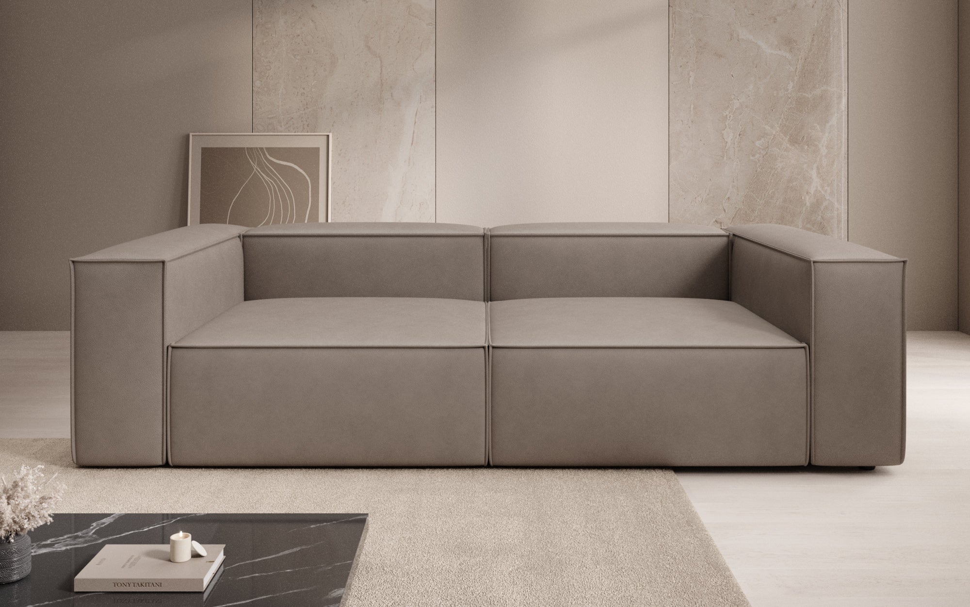 Designer Sofa Lesley 3-Seater in Genuine Leather