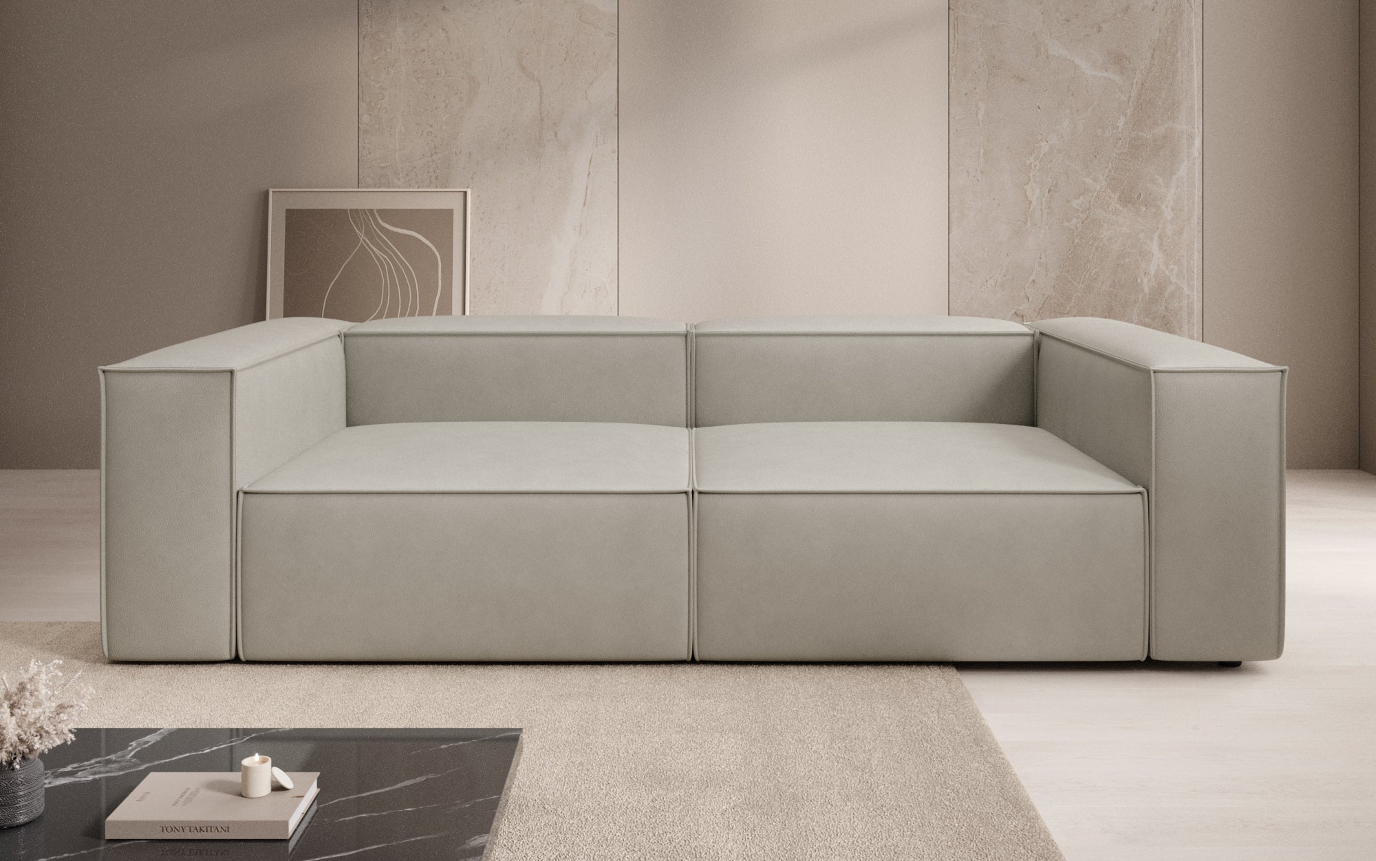Designer Sofa Lesley 3-Seater in Genuine Leather