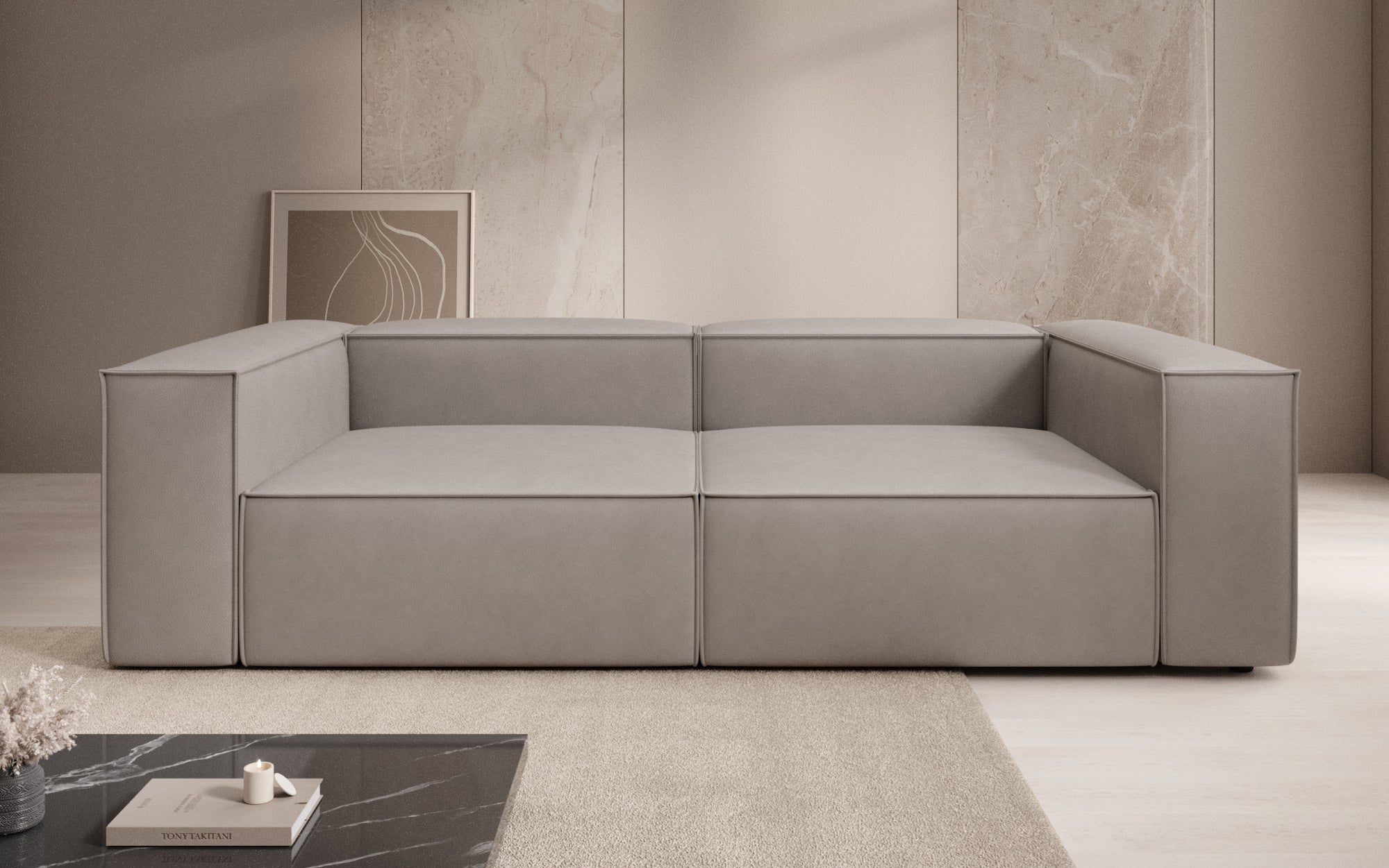 Designer Sofa Lesley 3-Seater in Genuine Leather