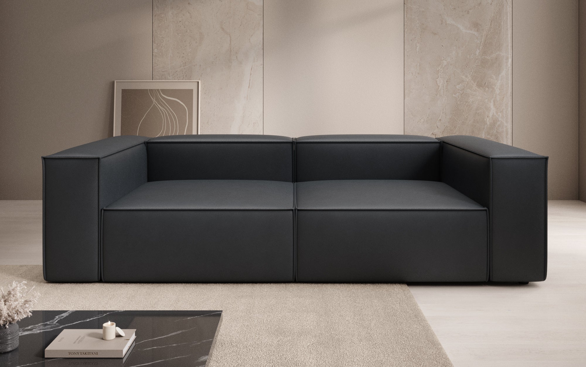 Designer Sofa Lesley 3-Seater in Genuine Leather