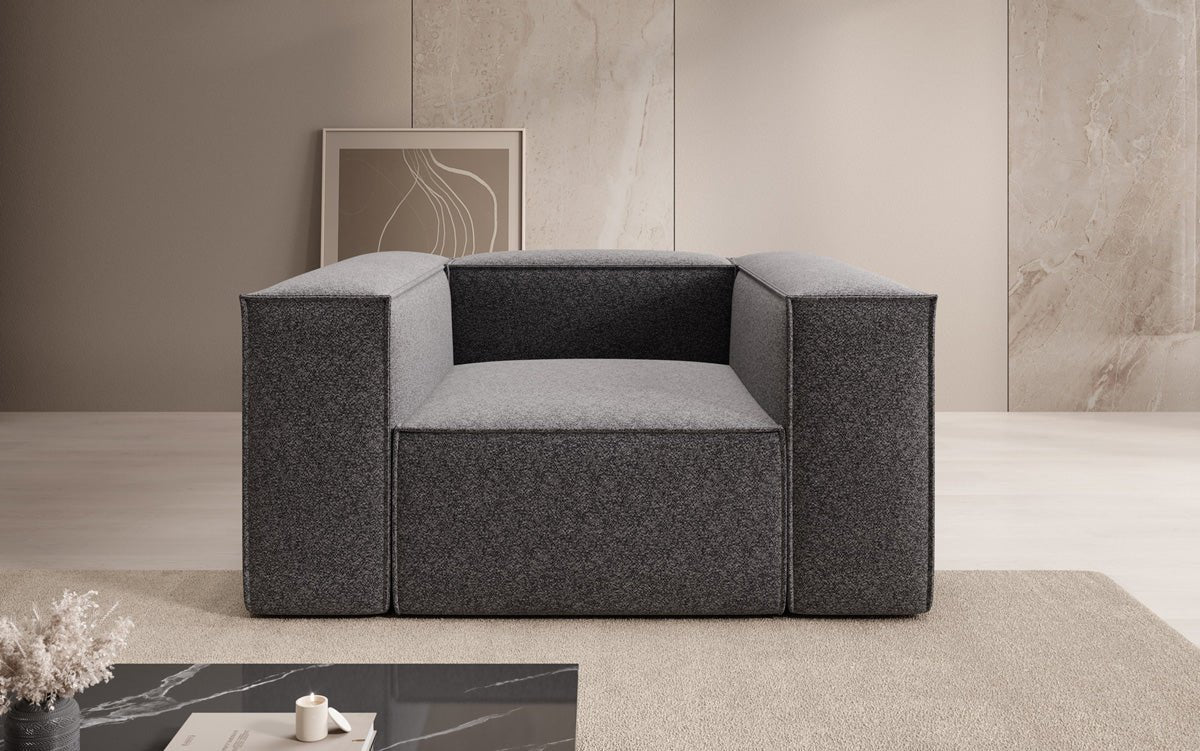 Fauteuil design Lesley en tissu texturé