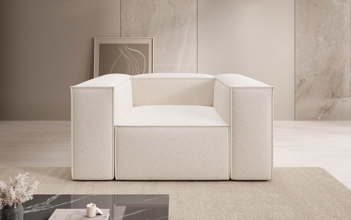 Fauteuil design Lesley en tissu texturé