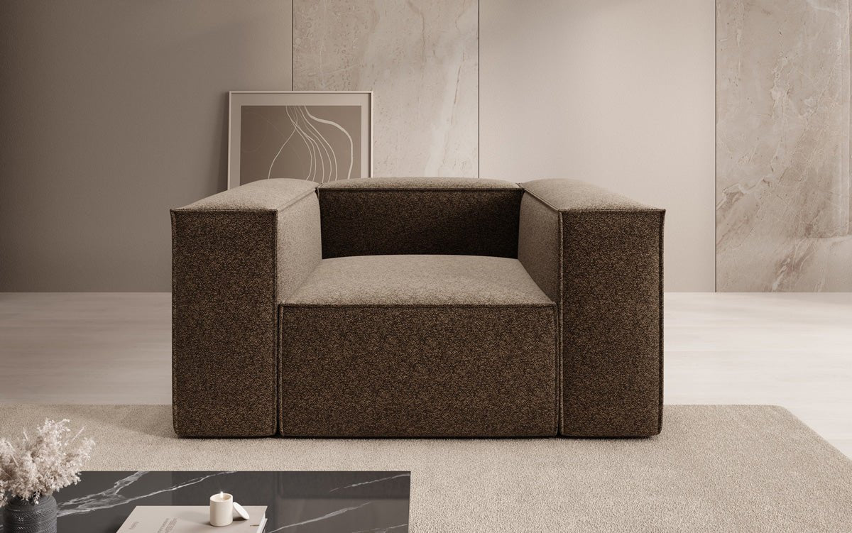 Fauteuil design Lesley en tissu texturé