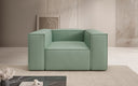 Fauteuil canapé design Lesley en cuir véritable
