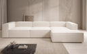 Canapé d’angle design Lesley en tissu texturé