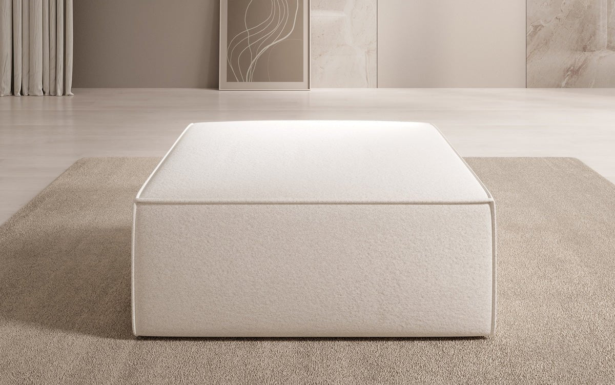Tabouret d’appoint Lesley en tissu texturé