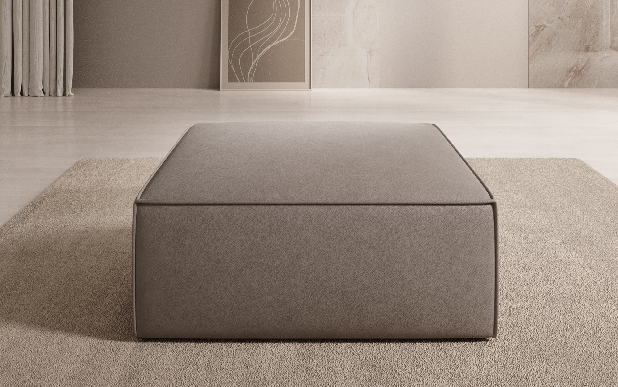 Side stool Lesley in genuine leather
