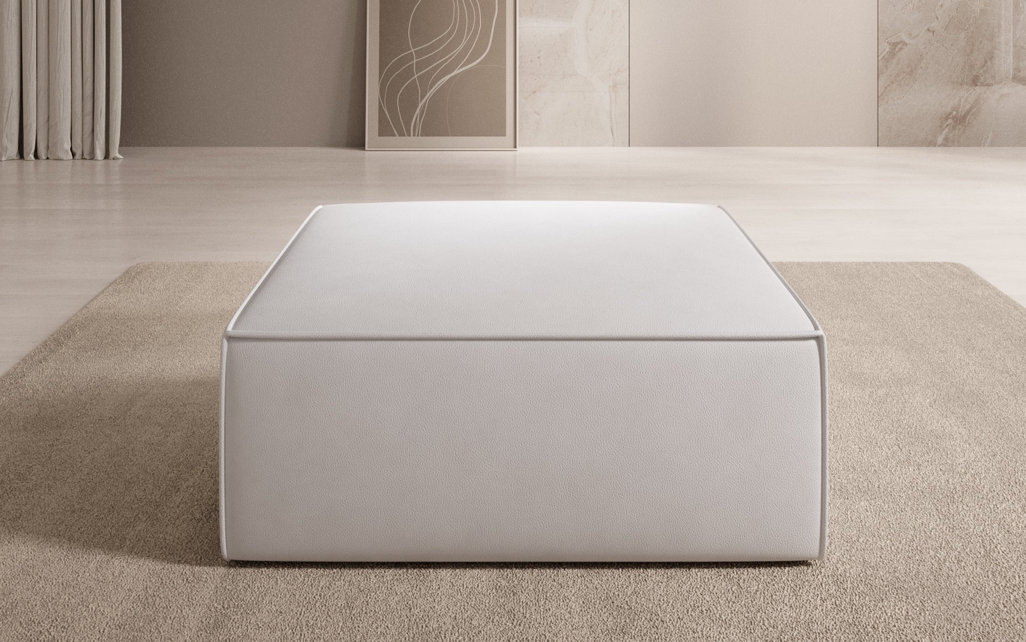 Side stool Lesley in genuine leather