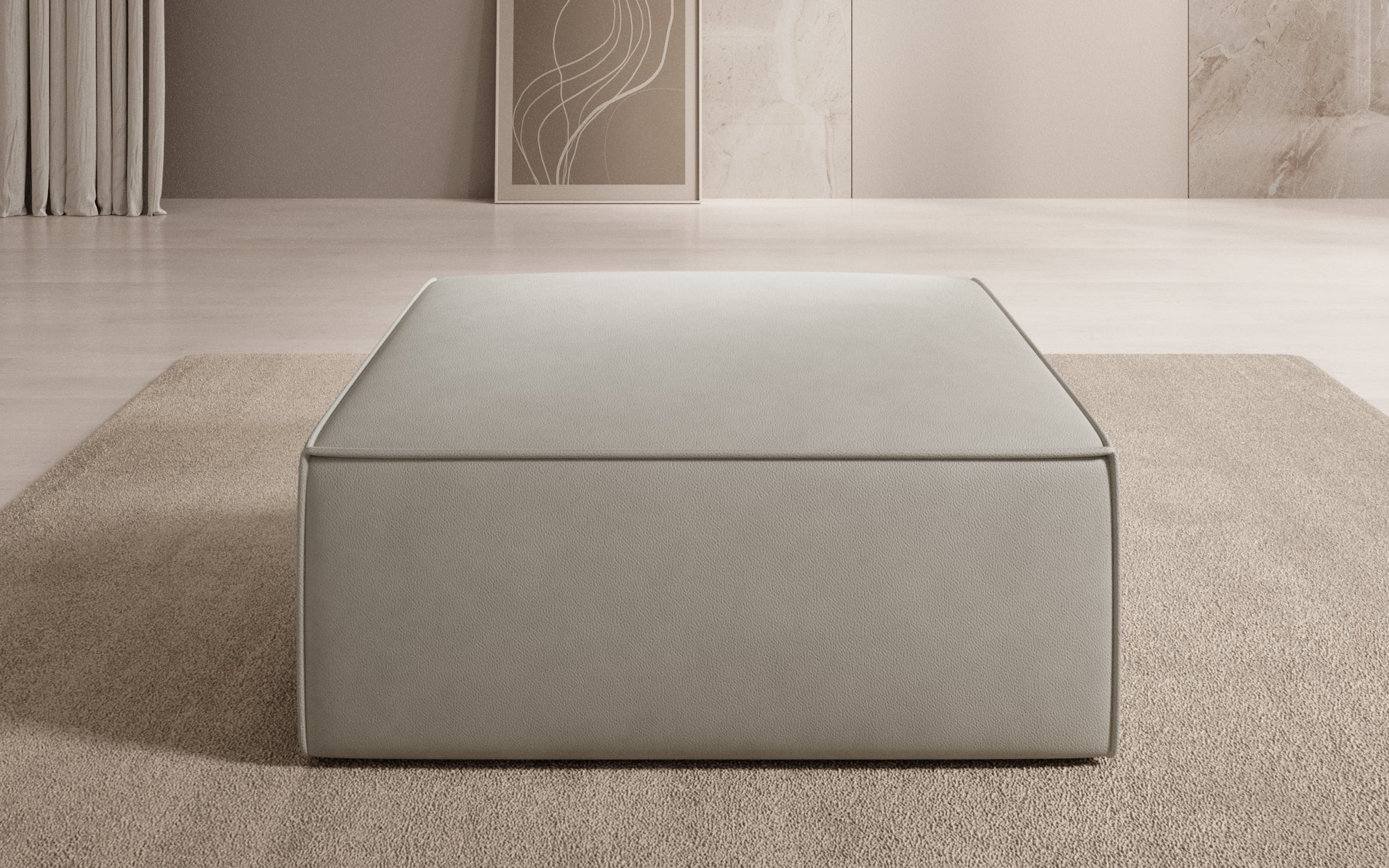Side stool Lesley in genuine leather