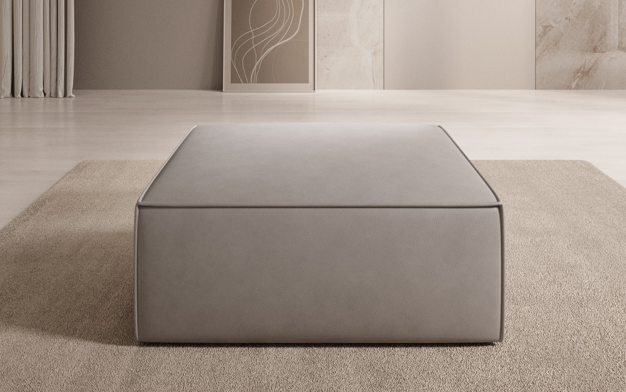 Side stool Lesley in genuine leather