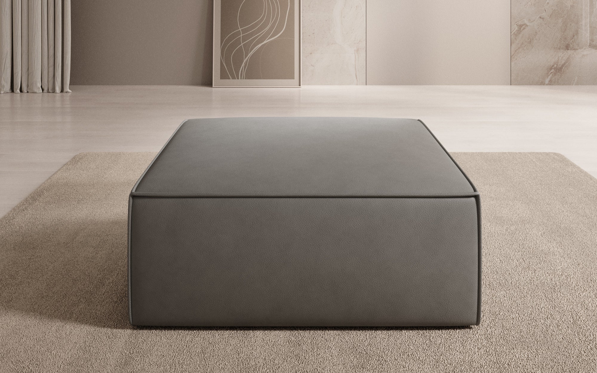 Side stool Lesley in genuine leather