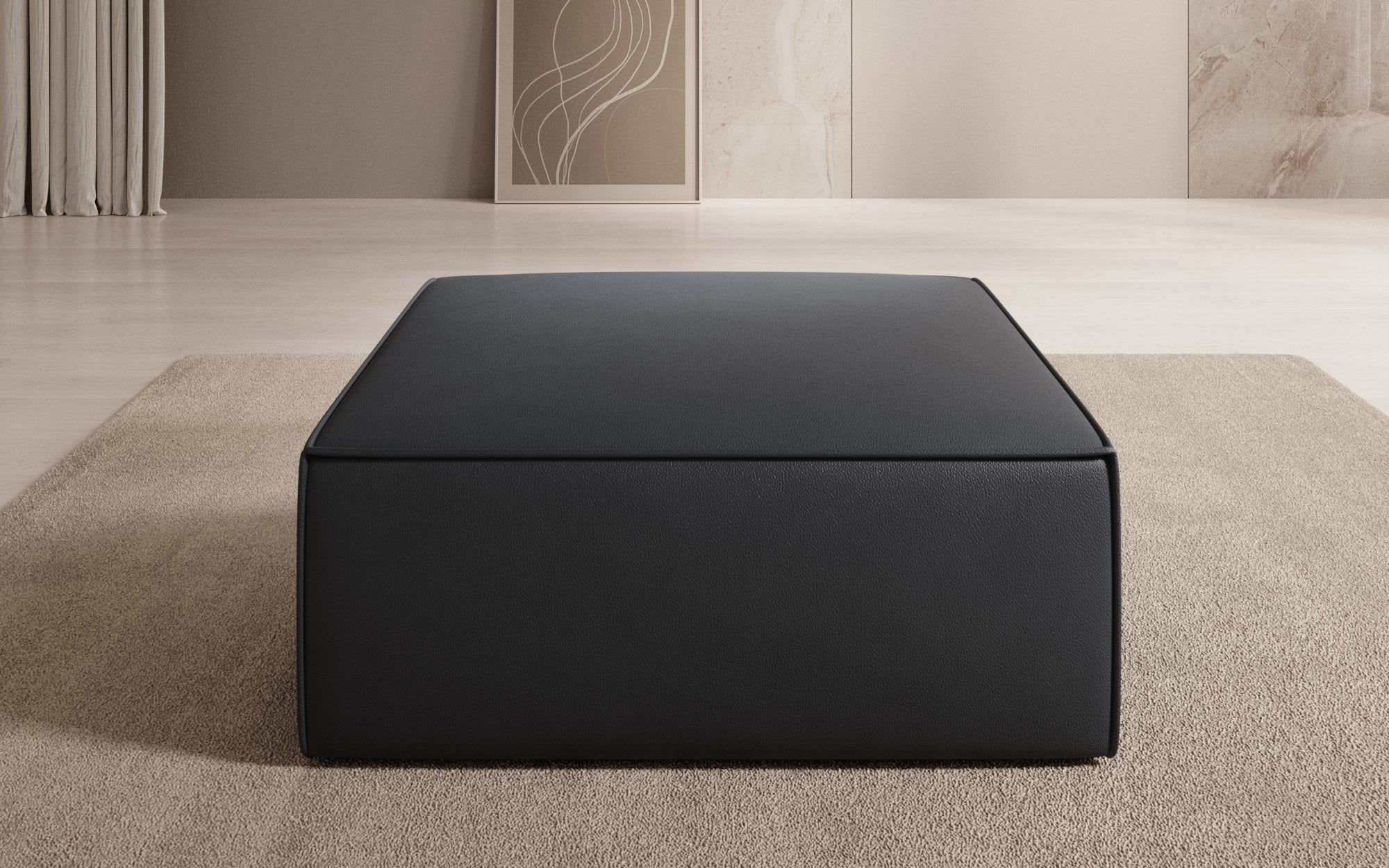 Side stool Lesley in genuine leather