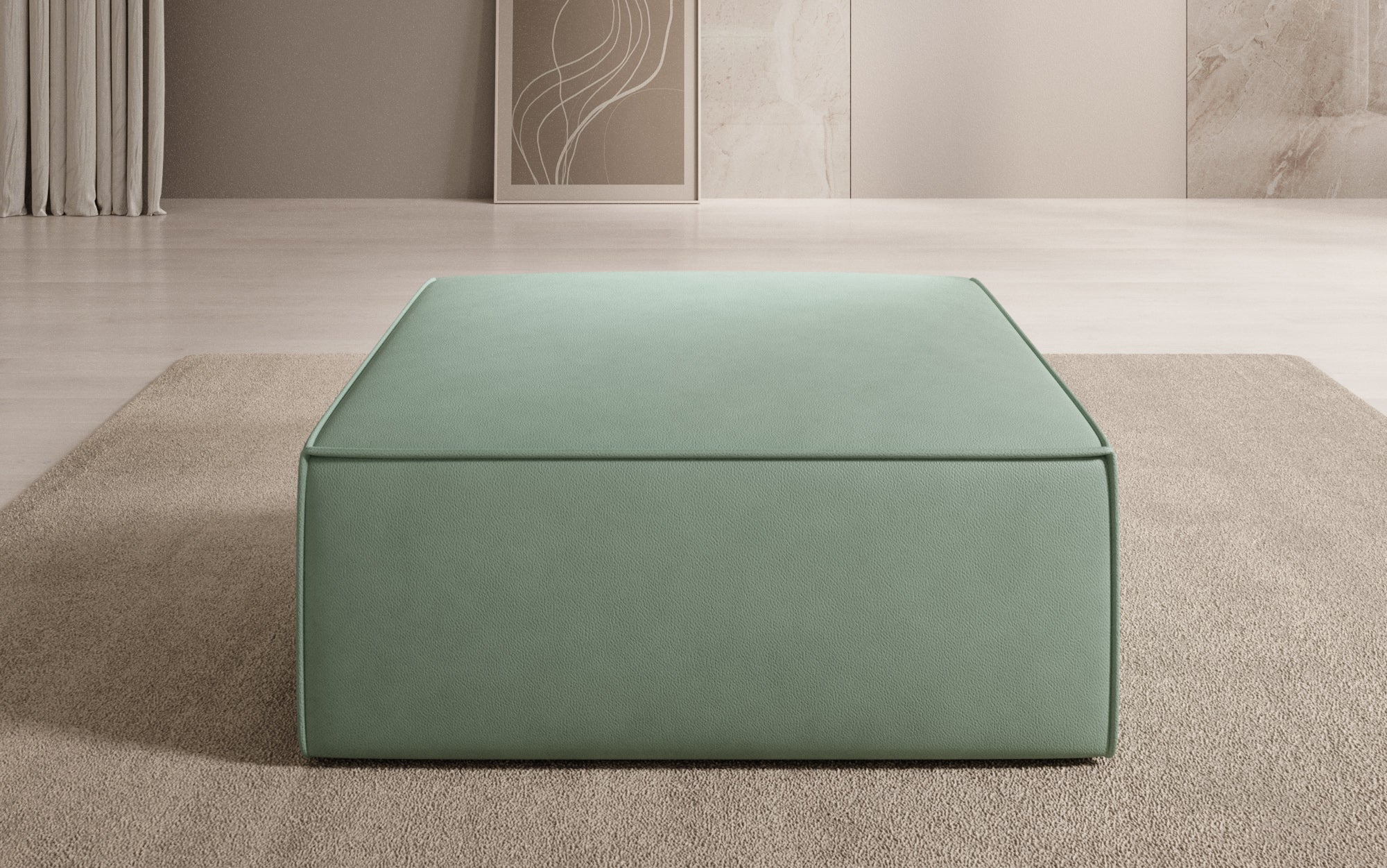 Side stool Lesley in genuine leather