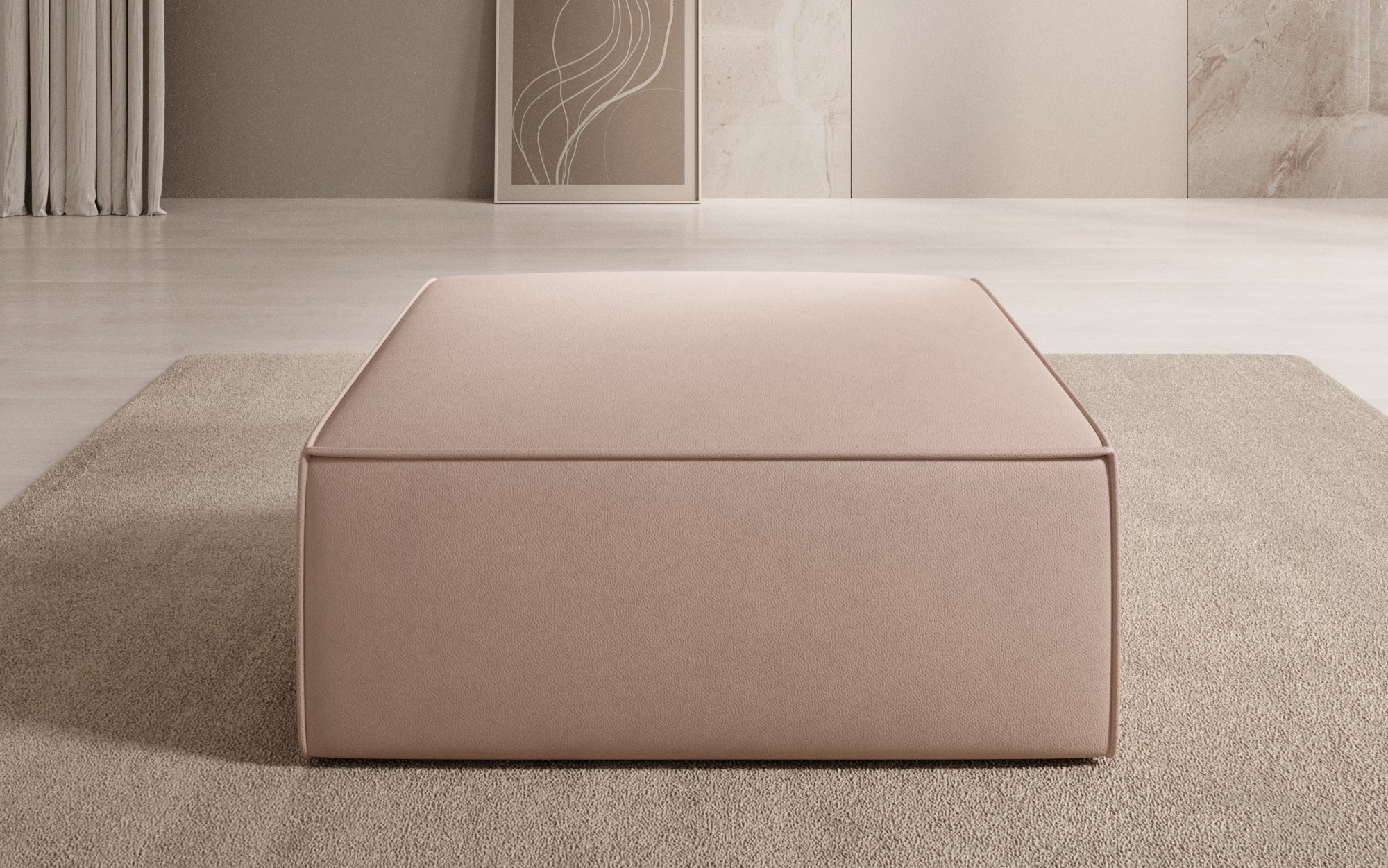 Side stool Lesley in genuine leather