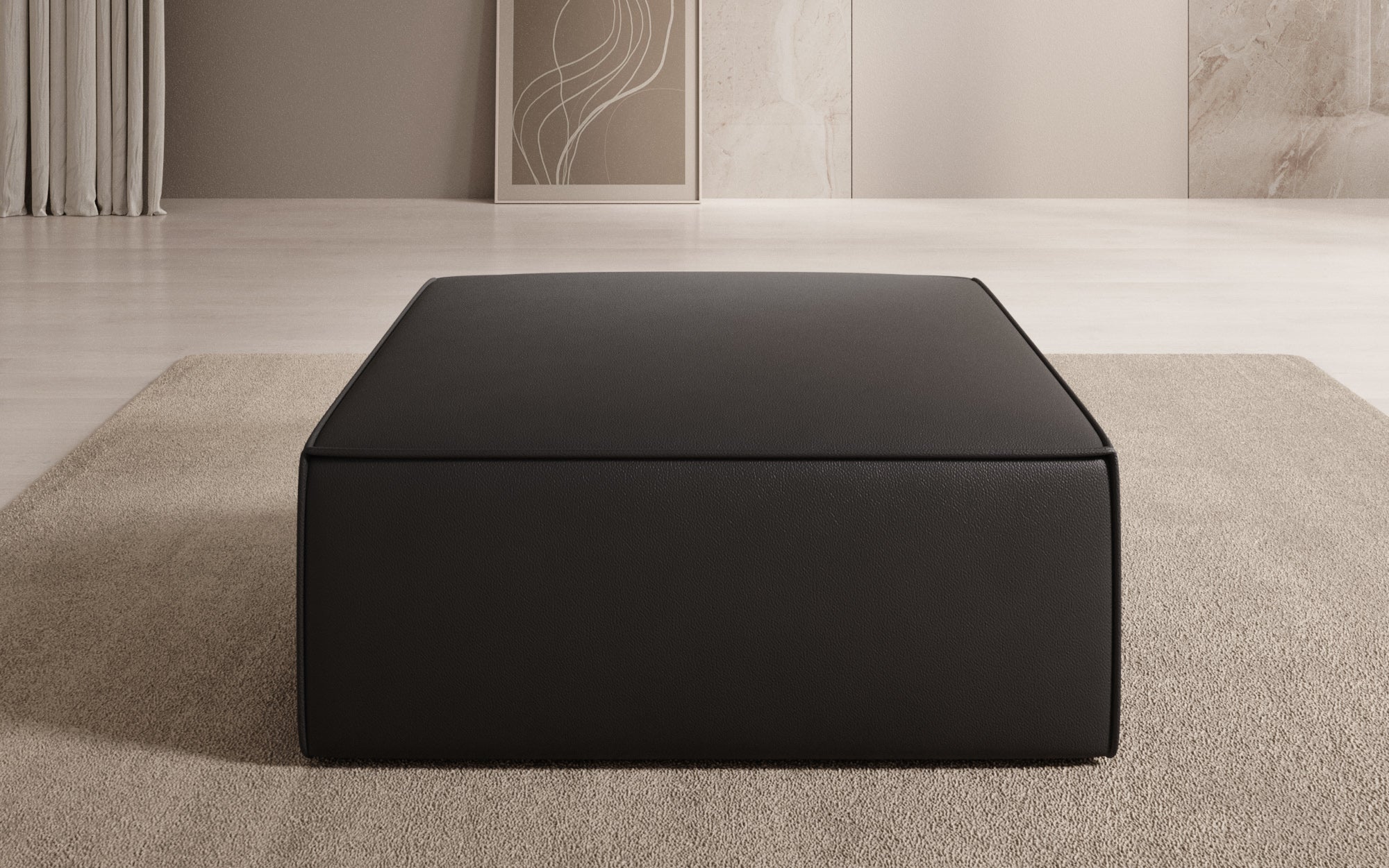 Side stool Lesley in genuine leather