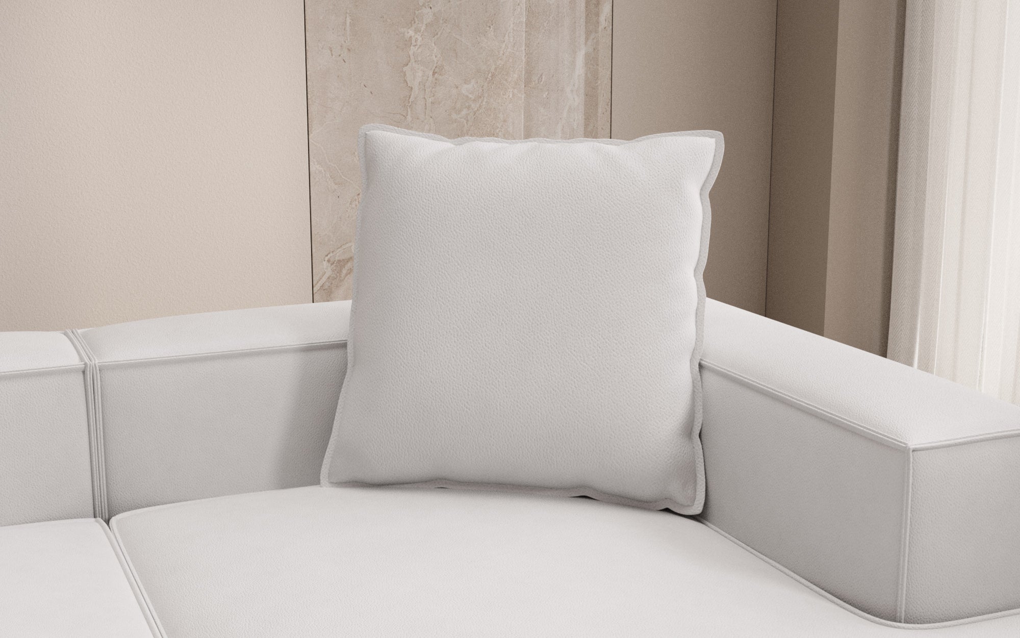 Decorative pillow Lesley 60x60 in genuine leather