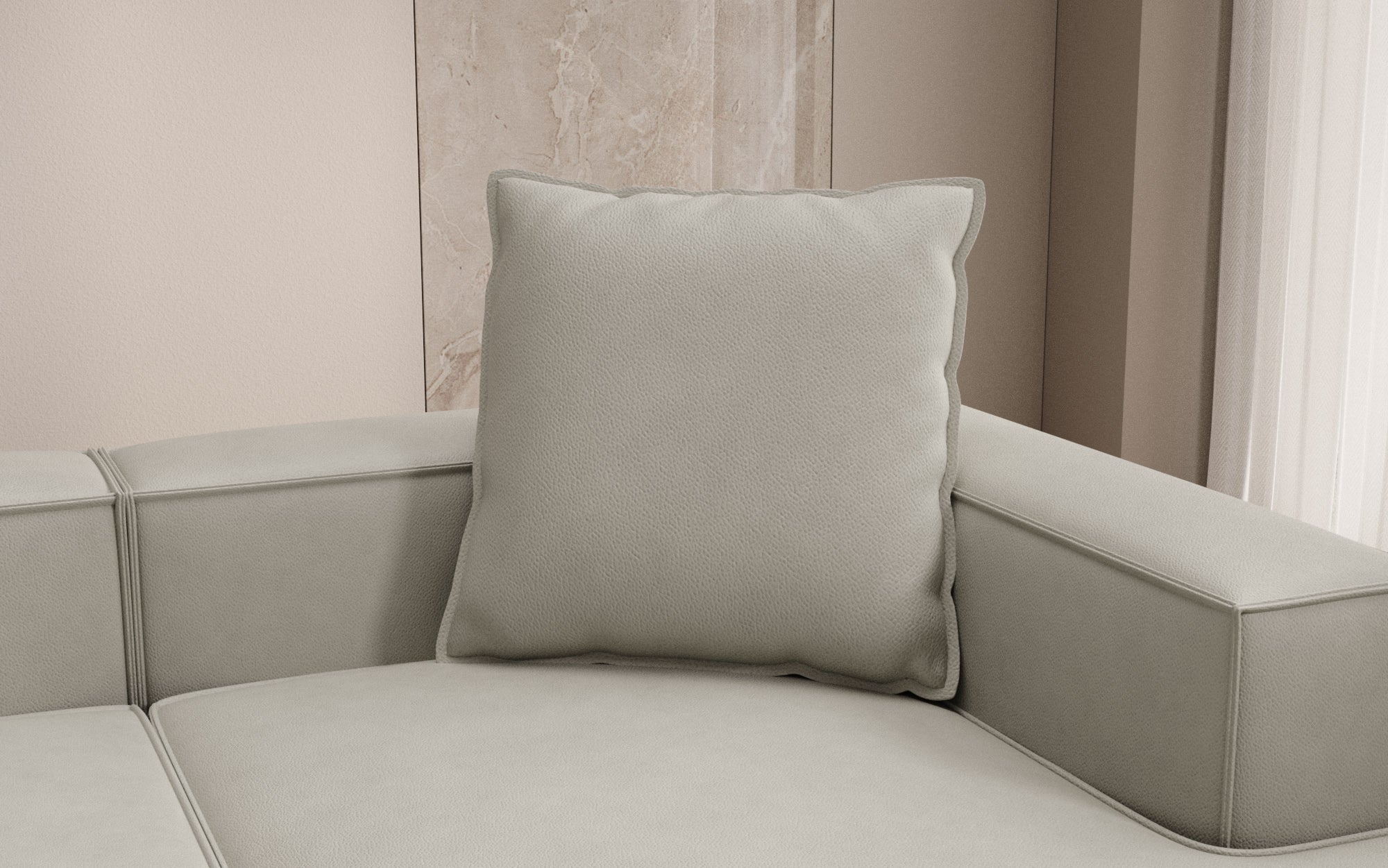 Decorative pillow Lesley 60x60 in genuine leather