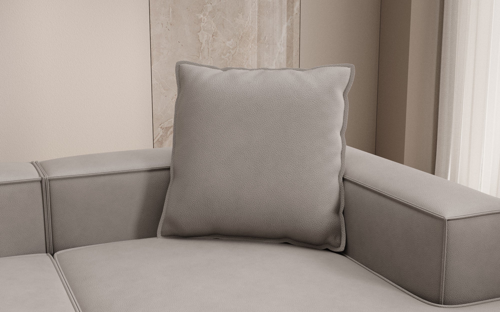 Decorative pillow Lesley 60x60 in genuine leather