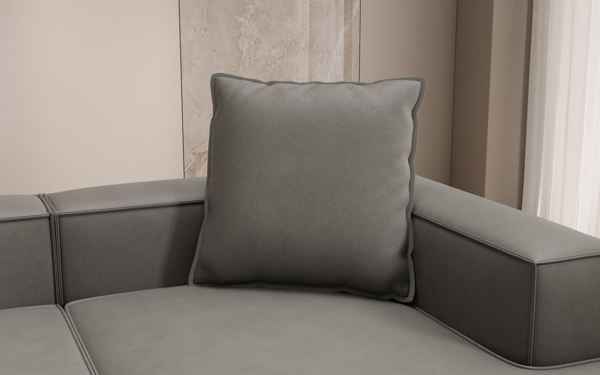Decorative pillow Lesley 60x60 in genuine leather