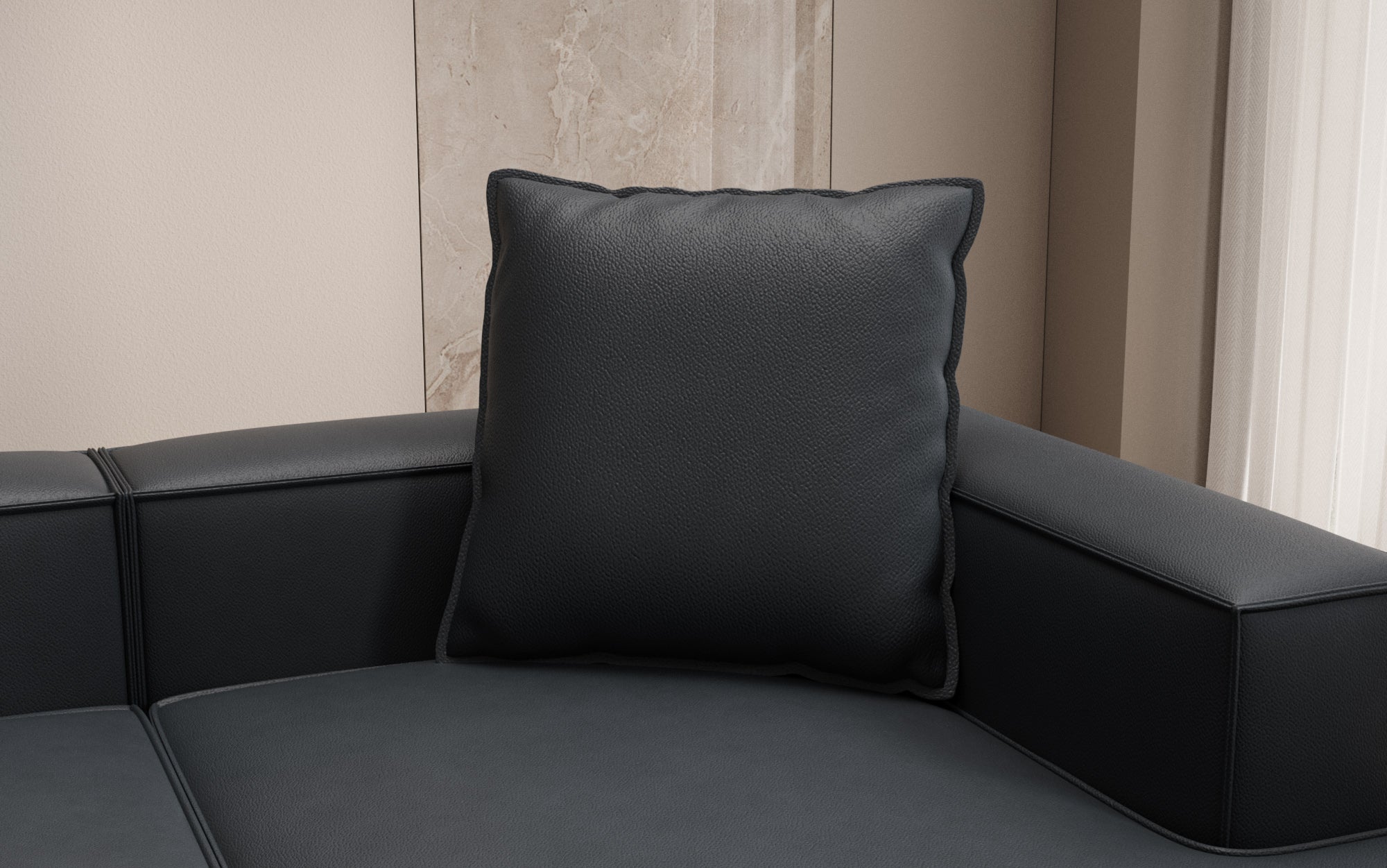 Decorative pillow Lesley 60x60 in genuine leather