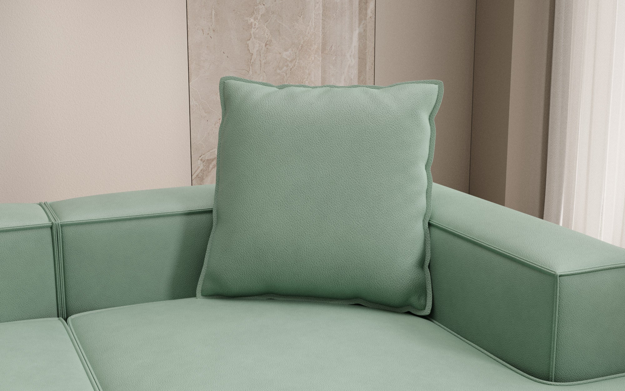 Decorative pillow Lesley 60x60 in genuine leather