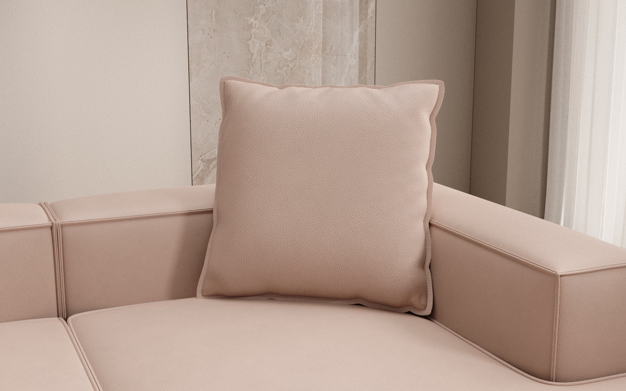 Decorative pillow Lesley 60x60 in genuine leather
