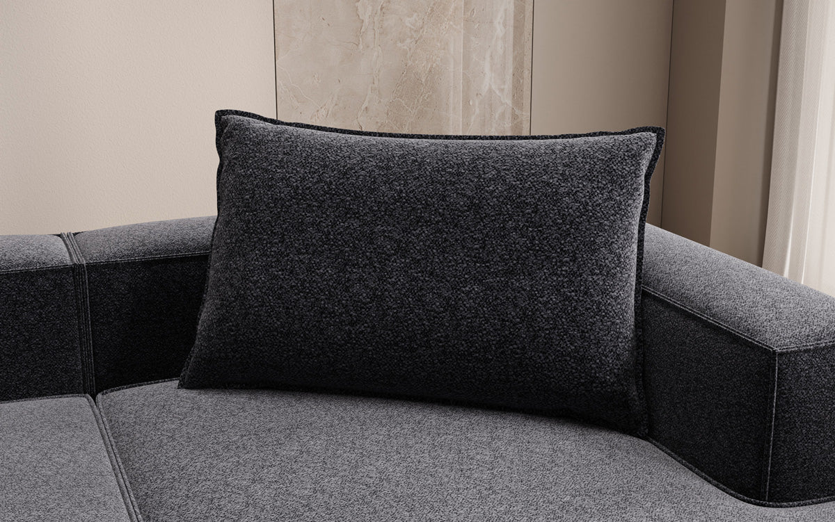 Coussin décoratif Lesley 45x80 en tissu texturé