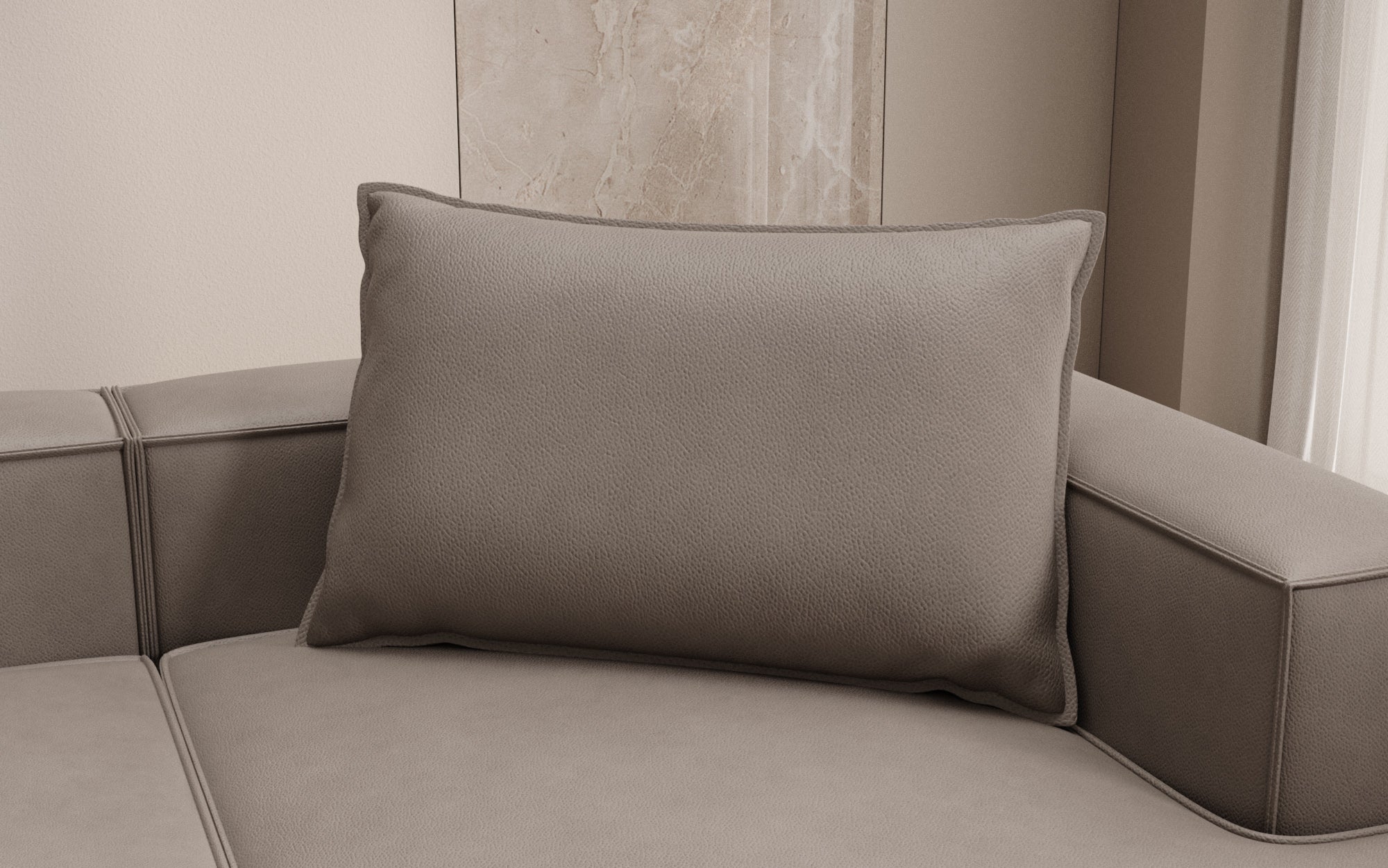 Decorative pillow Lesley 45x80 in genuine leather