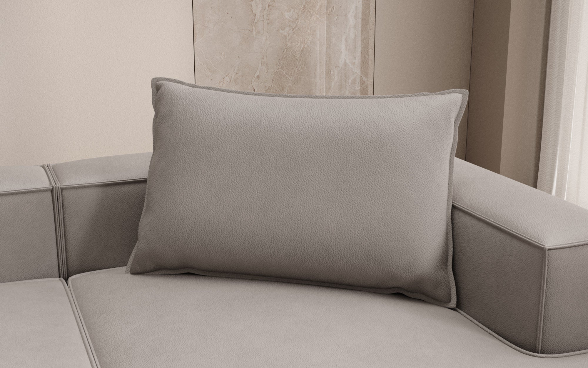 Decorative pillow Lesley 45x80 in genuine leather