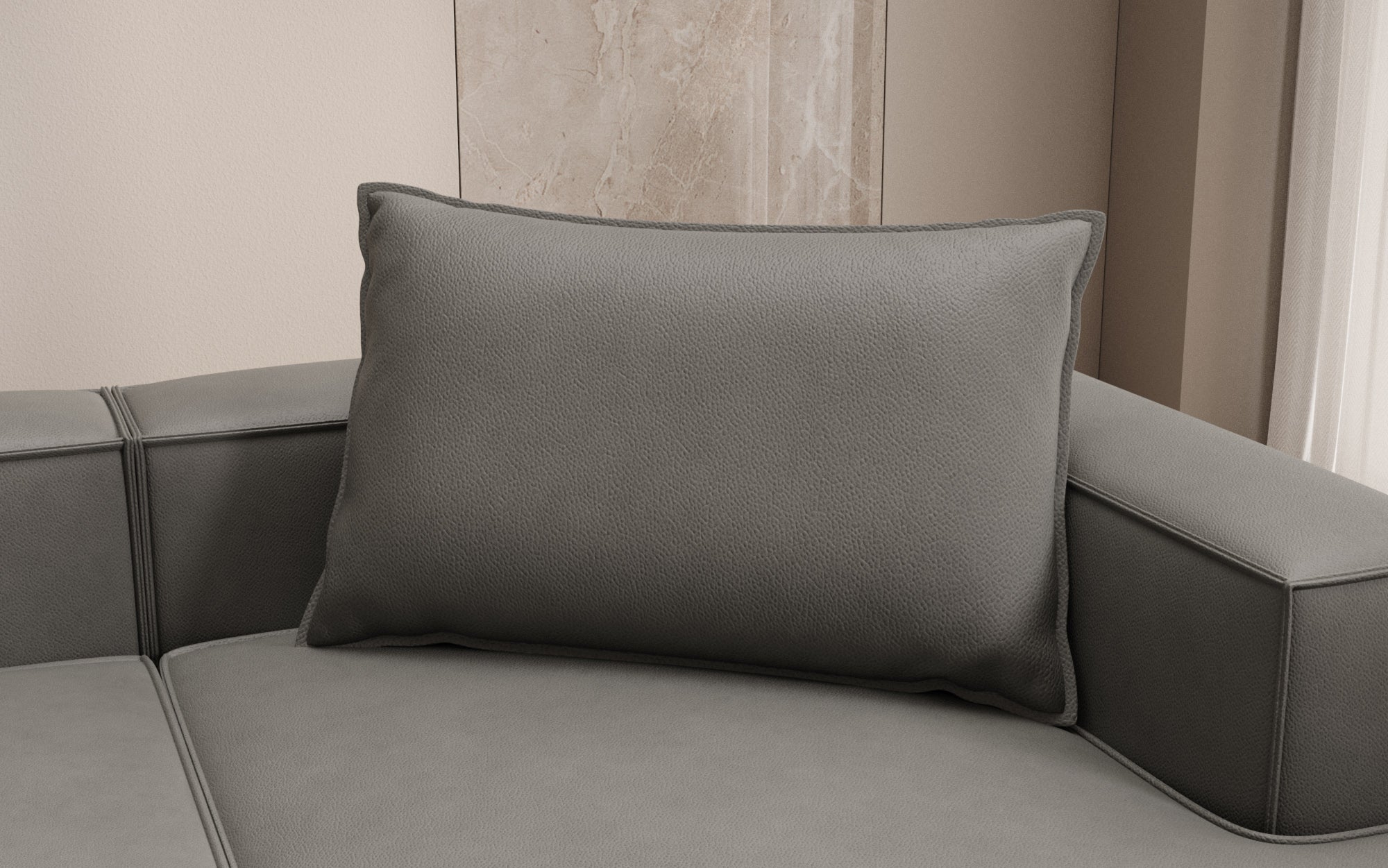 Decorative pillow Lesley 45x80 in genuine leather
