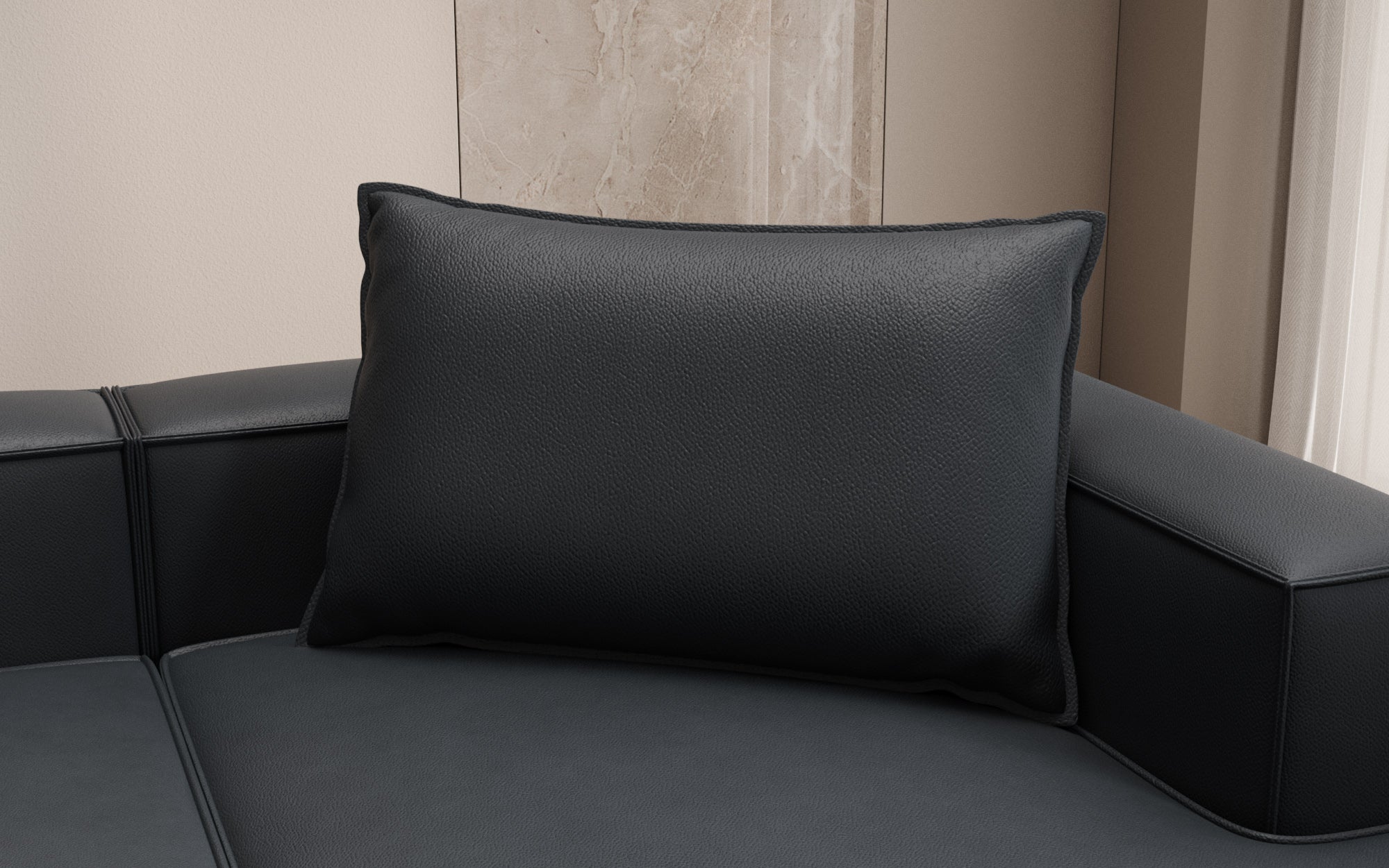 Decorative pillow Lesley 45x80 in genuine leather