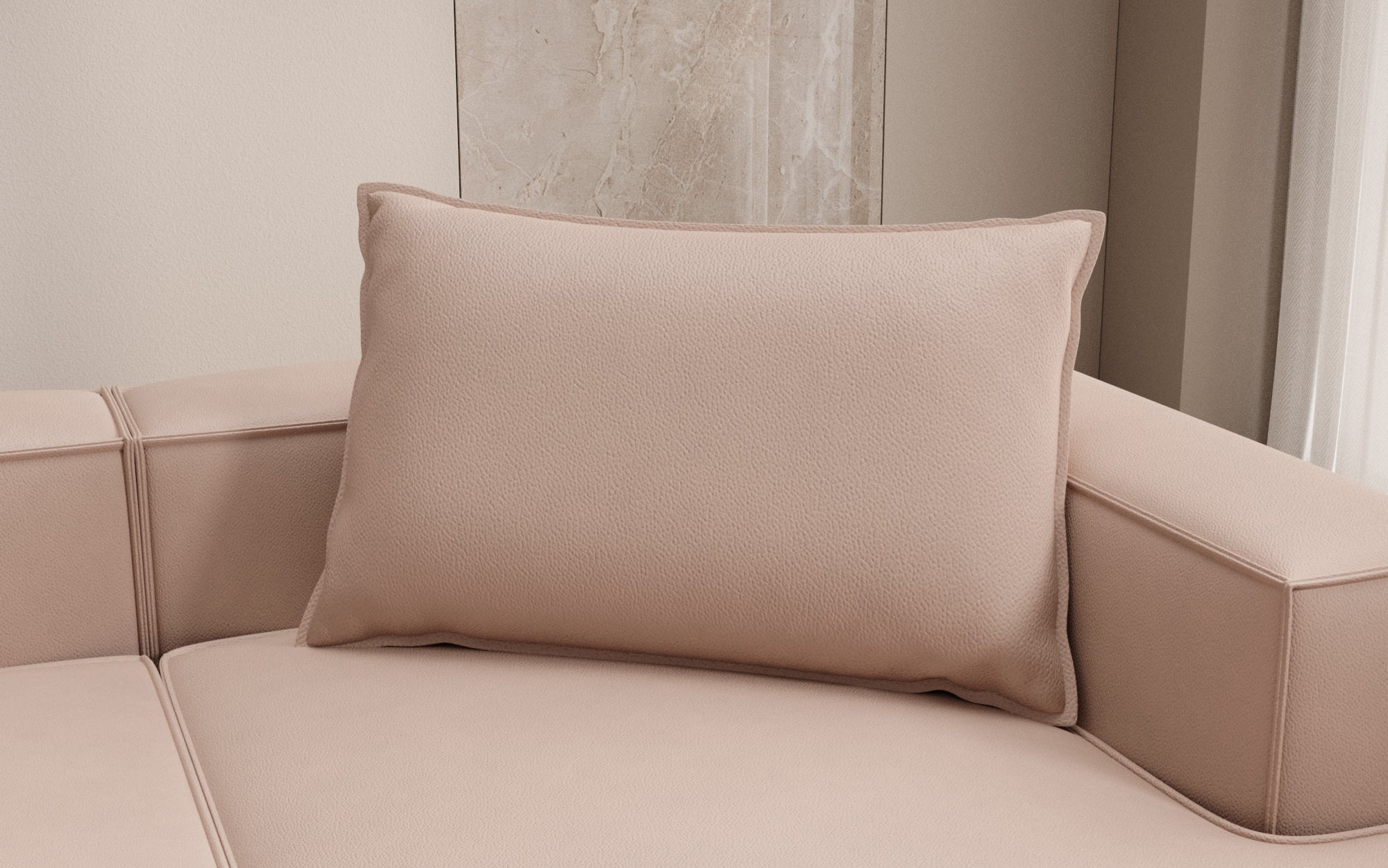 Decorative pillow Lesley 45x80 in genuine leather