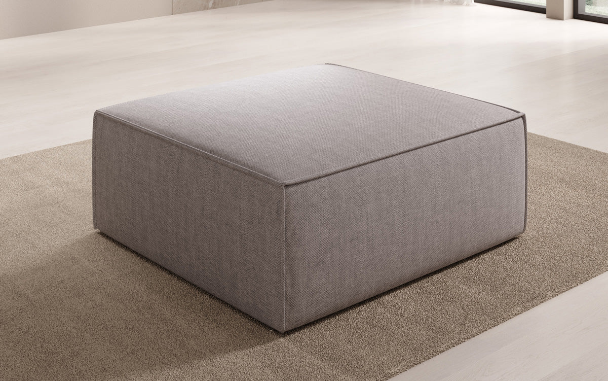 Beistellhocker Lesley in Leinen-Optik