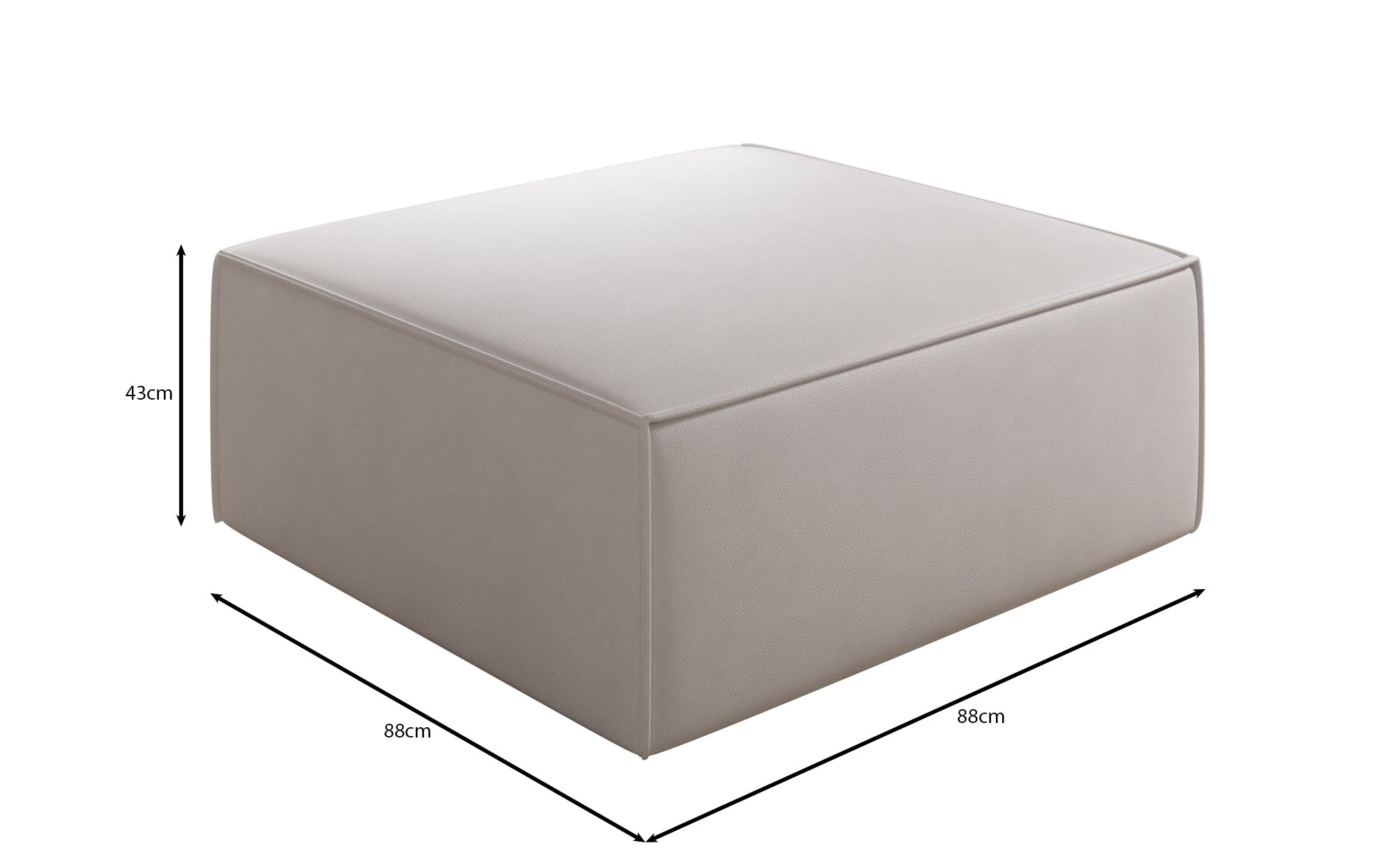 Side stool Lesley in genuine leather