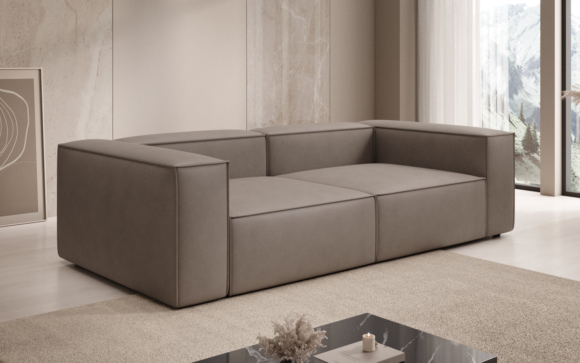 Designer Sofa Lesley 3-Seater in Genuine Leather