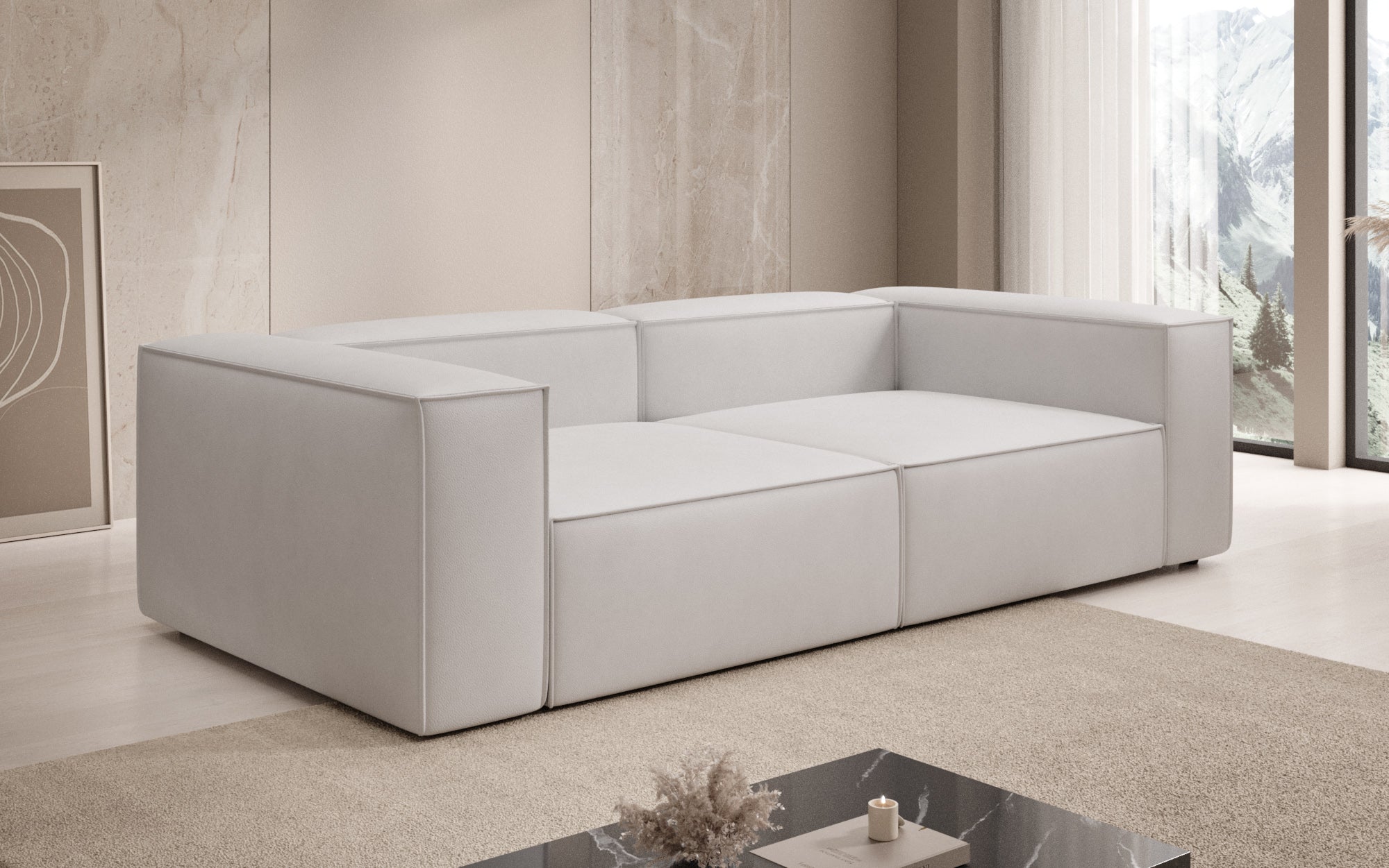 Designer Sofa Lesley 3-Seater in Genuine Leather