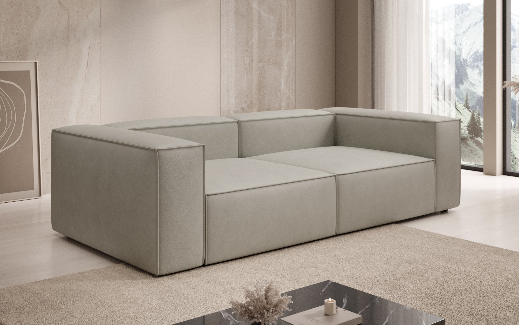 Designer Sofa Lesley 3-Seater in Genuine Leather