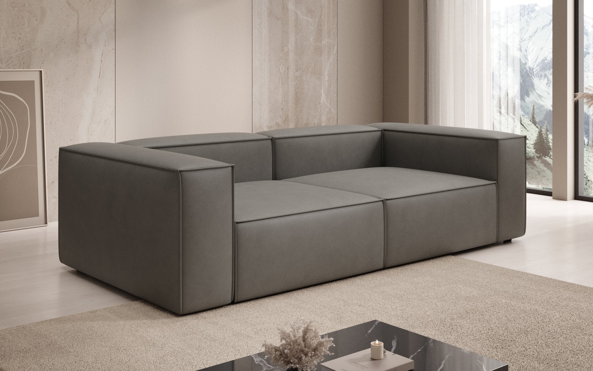 Designer Sofa Lesley 3-Seater in Genuine Leather